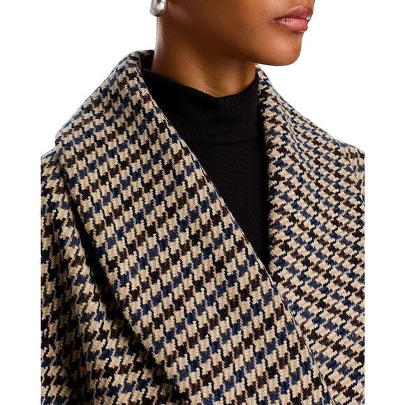 Bagatelle Women Brown Houndstooth Shawl Collar Oversize Mid Length Coat Size XL - Picture 4 of 7